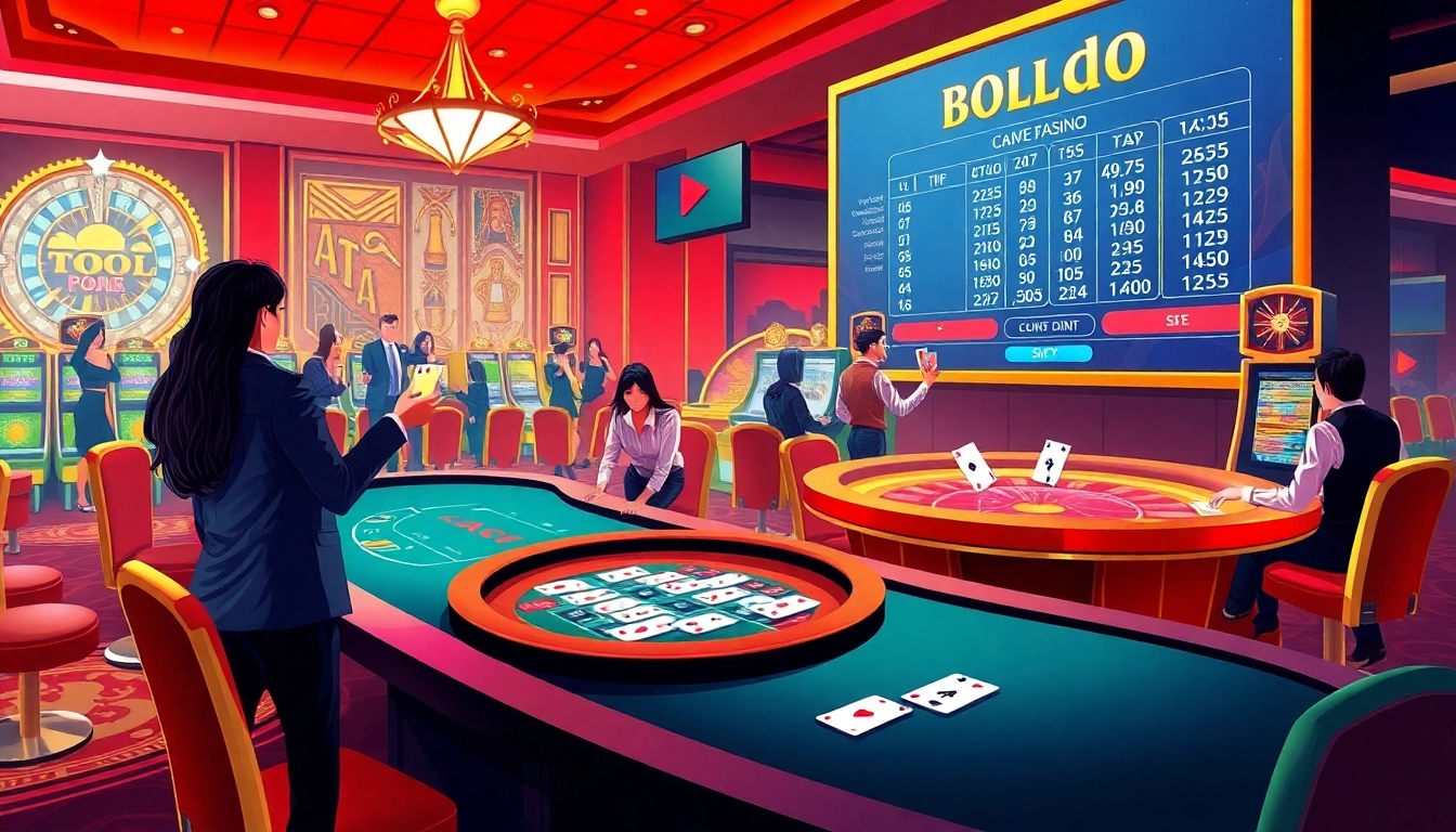 Players enjoy various games at the casino while using tools like Tool xổ số siêu tốc for strategic betting.