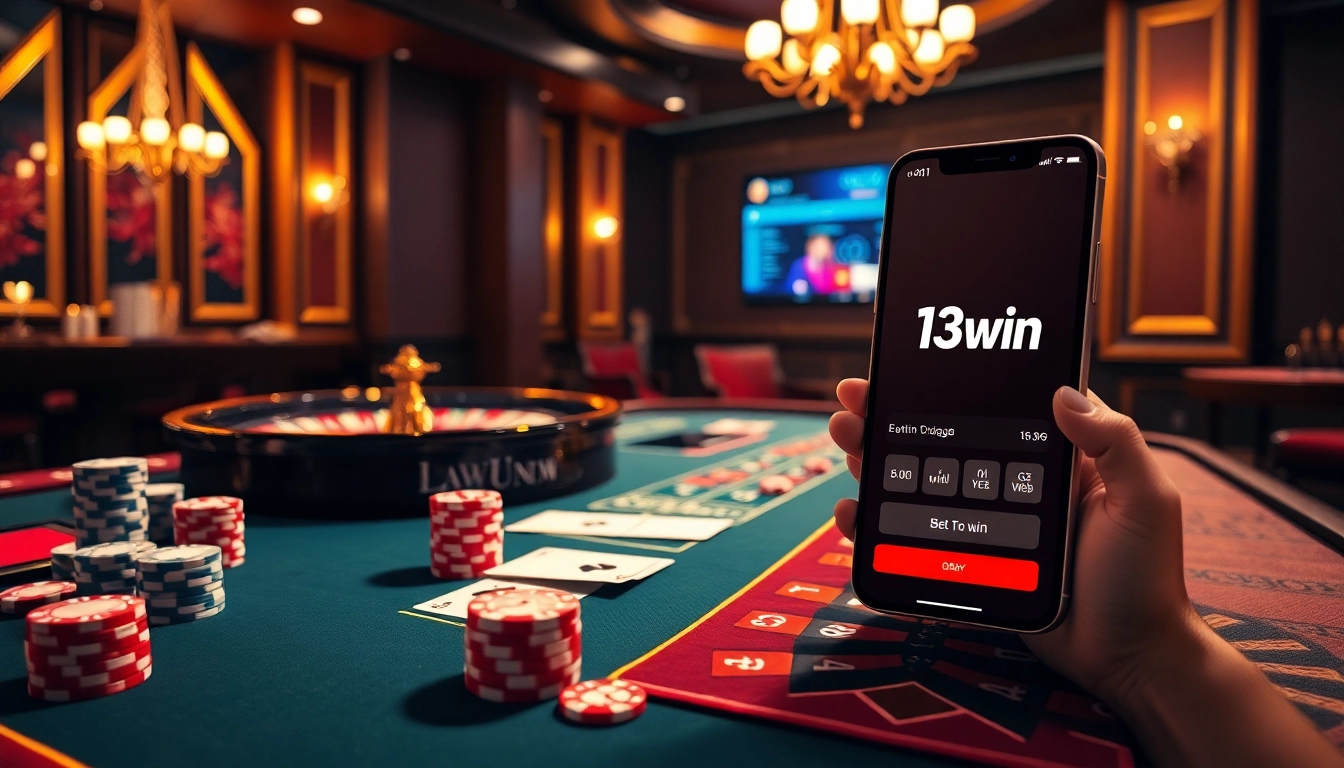 Engaged players enjoying the thrill of gambling at 13win's sophisticated casino tables.