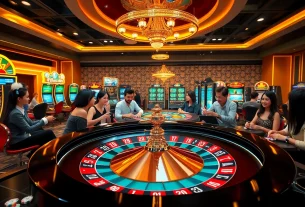 Lazadatoto immersive online casino experience with players enjoying roulette and slots.