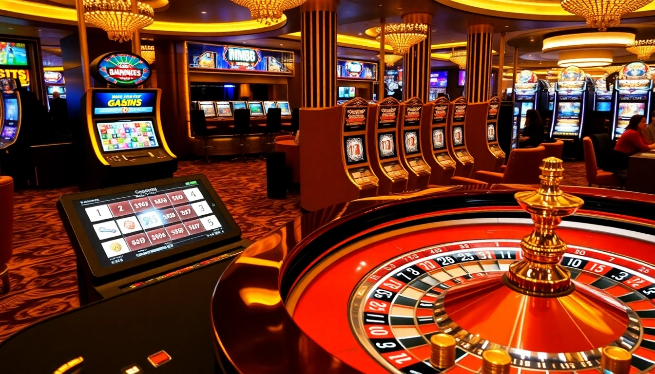 Experience the thrill of MM88 at a luxurious casino table with vibrant gaming action.
