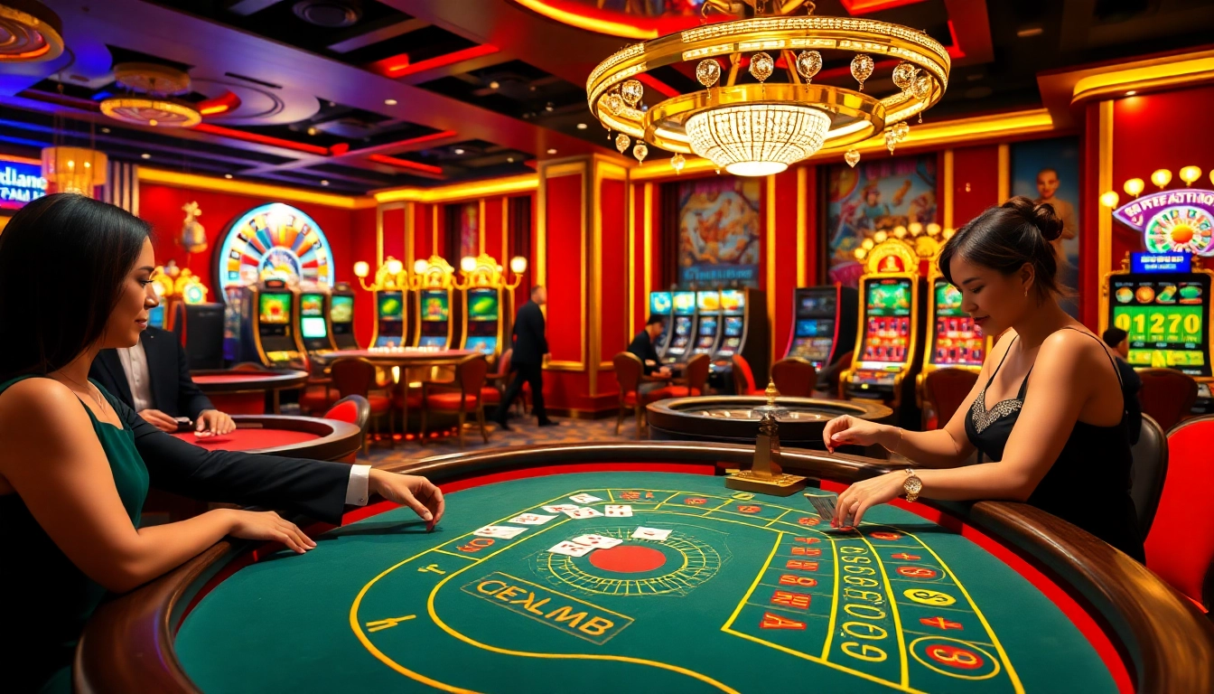 A thrilling Baccarat game at https://xx88.us/ showcasing skilled players and a luxurious casino atmosphere.