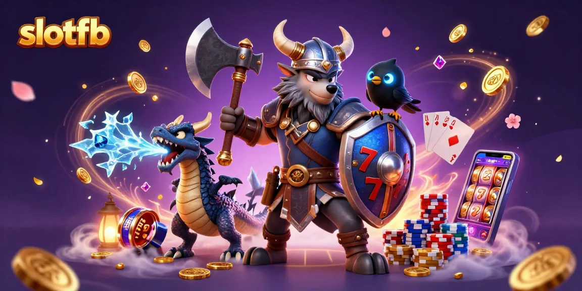 Menangkan jackpot di slotfb dengan ilustrasi slot bertema Viking penuh warna dan detail memukau.