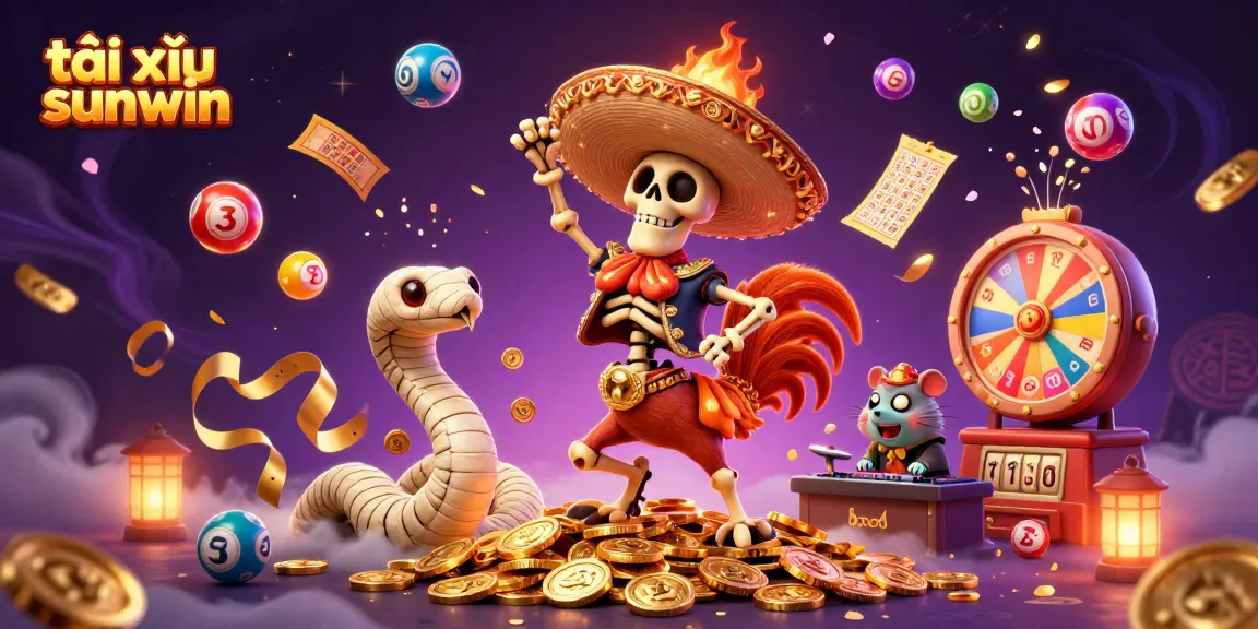 Win big with tài xỉu sunwin: animated scene showcasing vibrant casino elements and characters.